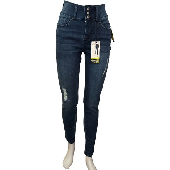 Women's Jeans ROYALTY Signature Slim Stretch High-Rise Skinny- DARK WASH Size 10 - Picture 1 of 12
